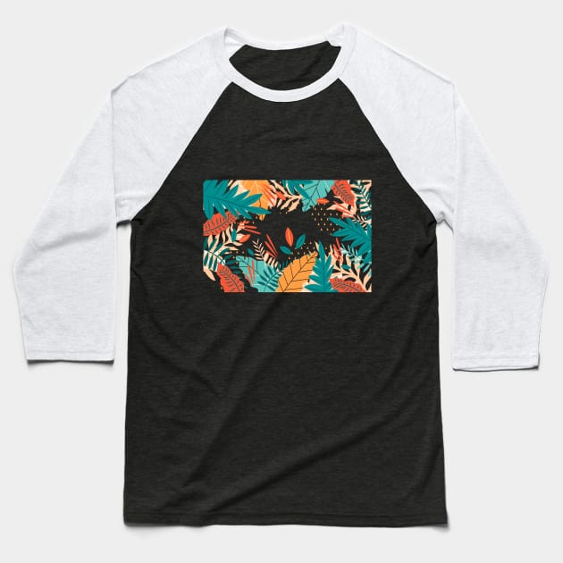 Flower pattern Baseball T-Shirt by King Tiger